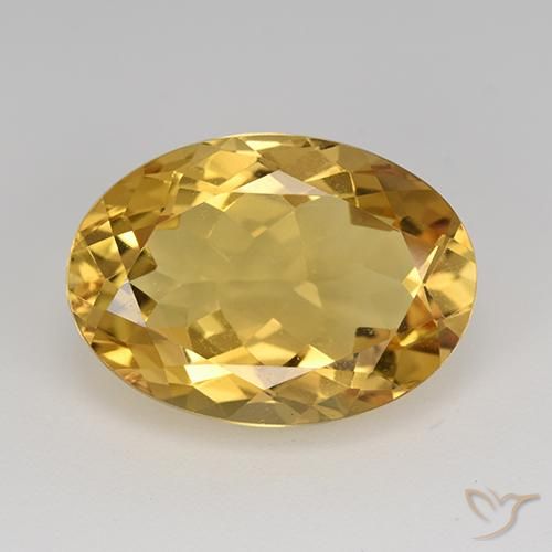 11.54ct Naturale Dorato medio Citrino, Ovale, VVS
