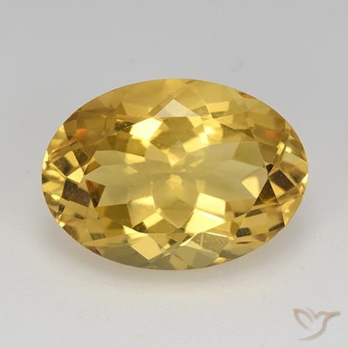 11.80ct Naturale Dorato medio Citrino, Ovale, VVS