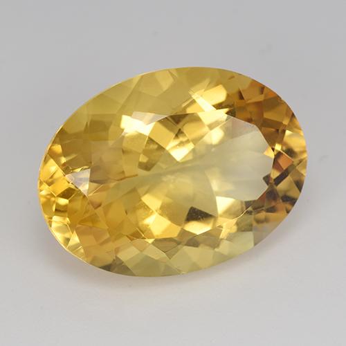 Citrino naturale dorato da 16,45 ct, taglio ovale, VVS