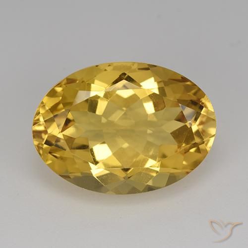 12.34ct Naturale Dorato medio Citrino, Ovale, VVS