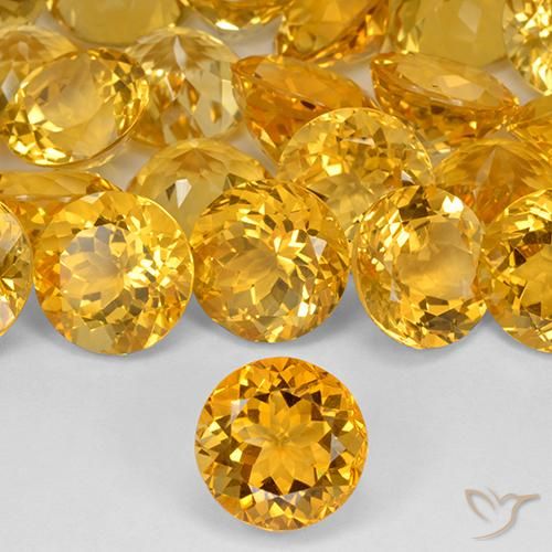9.59ct Naturale Dorato scuro Citrino, Rotondo, VVS-VS