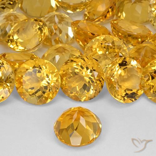 Citrino Dorato scuro naturale da 9.59 ct, Rotondo, VVS-VS