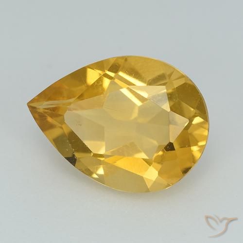 Citrino Dorato naturale da 2.23 ct, Forma a pera, VVS-VS