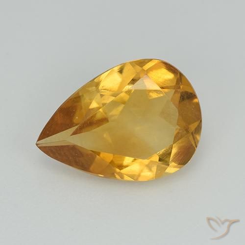 2.02ct Naturale Dorato scuro Citrino, Forma a pera, VS