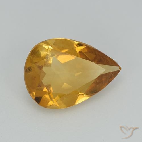 Citrino Dorato scuro naturale da 2.02 ct, Forma a pera, VS