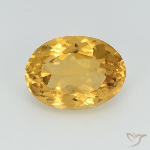 2.80ct Naturale Arancio Dorato Profondo Citrino, Ovale, VS