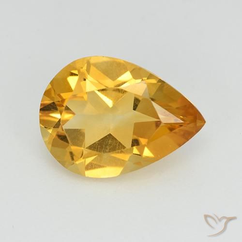 2.18ct Naturale Dorato medio Citrino, Forma a pera, VVS-VS