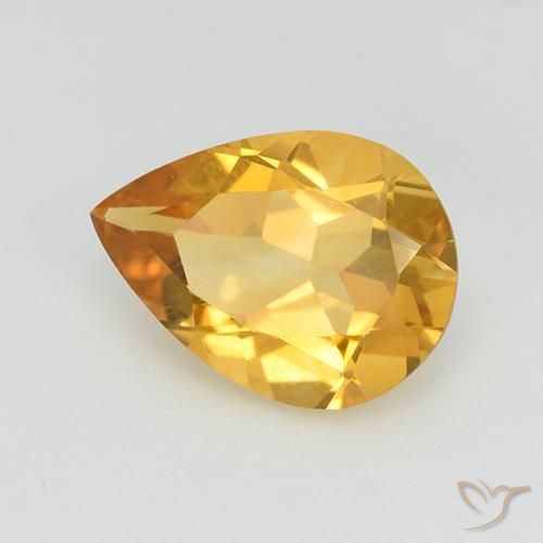 Citrino Dorato medio naturale da 2.18 ct, Forma a pera, VVS-VS