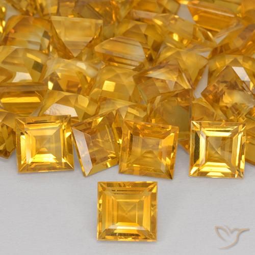 1.57ct Naturale Arancio-Oro Citrino, Quadrato, VVS-VS