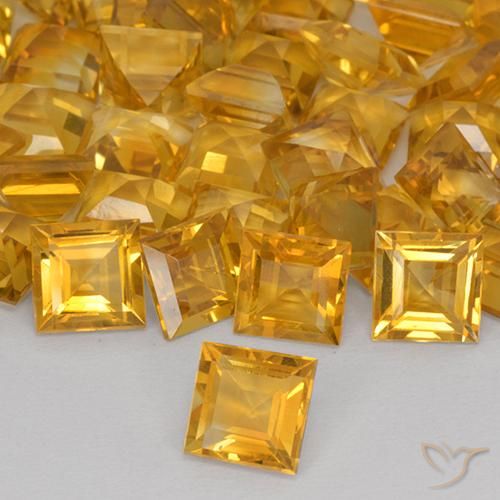 Citrino Arancio-Oro naturale da 1.57 ct, Quadrato, VVS-VS
