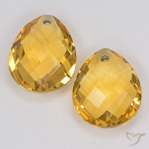 7.60ctw Naturale Arancio dorato Citrino, Forma a pera, VVS-VS