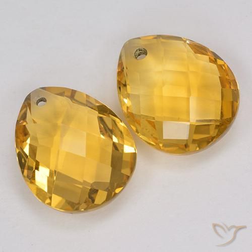 Gemme di Citrino Arancio dorato naturale da 7.60 ct, Forma a pera, VVS-VS