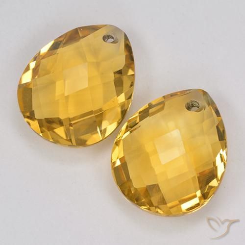 Gemme di Citrino Arancio dorato naturale da 7.60 ct, Forma a pera, VVS-VS
