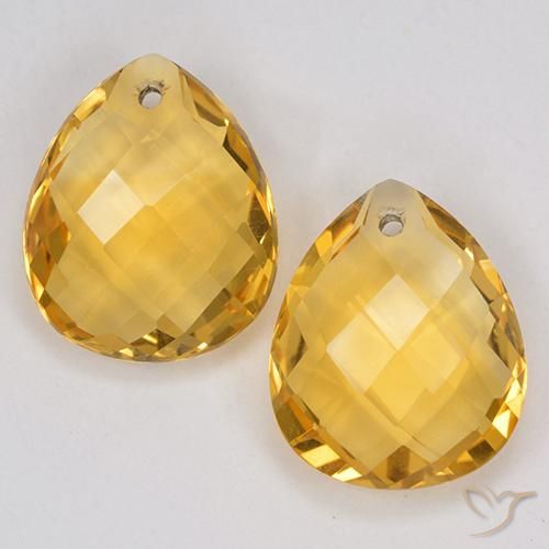 7.43ctw Naturale Arancio dorato Citrino, Forma a pera, VVS-VS