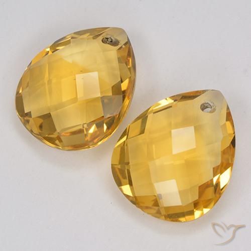 Gemme di Citrino Arancio dorato naturale da 7.43 ct, Forma a pera, VVS-VS