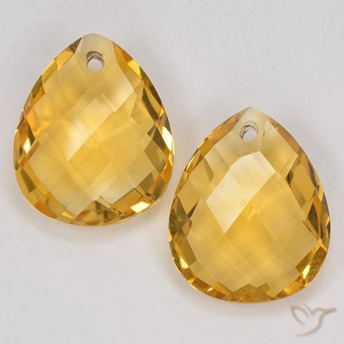 7.00ctw Naturale Dorato medio Citrino, Forma a pera, VVS-VS