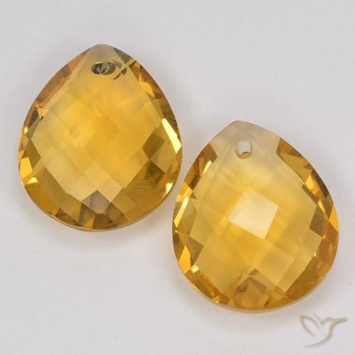 6.77ctw Naturale Arancio Dorato Profondo Citrino, Forma a pera, VVS-VS
