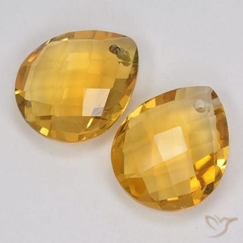 Gemme di Citrino Arancio Dorato Profondo naturale da 6.77 ct, Forma a pera, VVS-VS