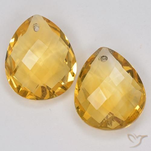 7.06ctw Naturale Arancio Dorato Profondo Citrino, Forma a pera, VVS-VS