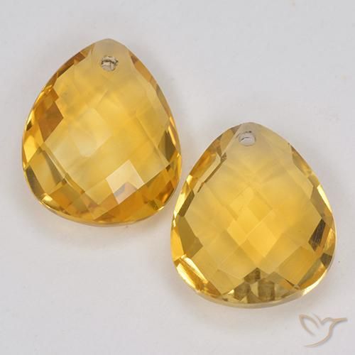 6.93ctw Naturale Dorato medio Citrino, Forma a pera, VVS-VS