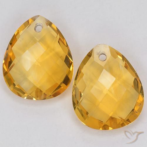 6.64ctw Naturale Arancio Dorato Profondo Citrino, Forma a pera, VVS-VS