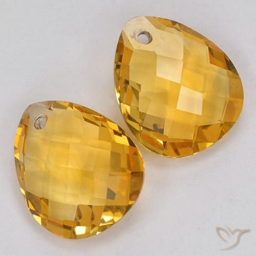 Gemme di Citrino Arancio Dorato Profondo naturale da 6.64 ct, Forma a pera, VVS-VS