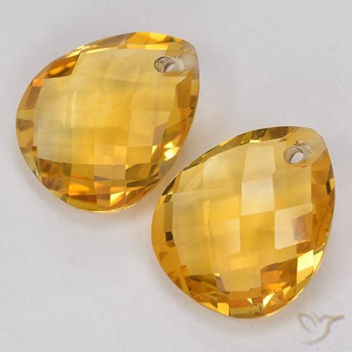 Gemme di Citrino Arancio Dorato Profondo naturale da 6.64 ct, Forma a pera, VVS-VS