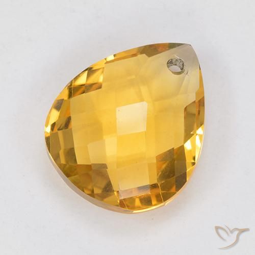Citrino Arancio dorato naturale da 3.83 ct, Forma a pera, VVS-VS