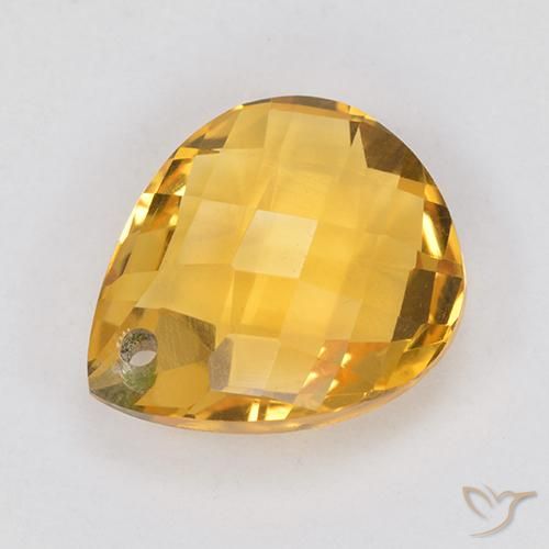 Citrino Arancio dorato naturale da 3.83 ct, Forma a pera, VVS-VS