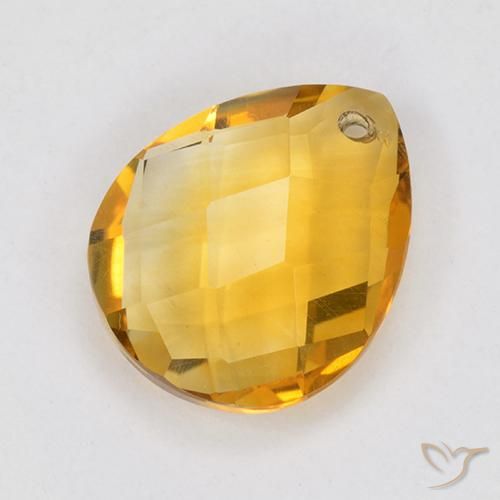Citrino Arancio intenso-OroG naturale da 3.79 ct, Forma a pera, VVS-VS