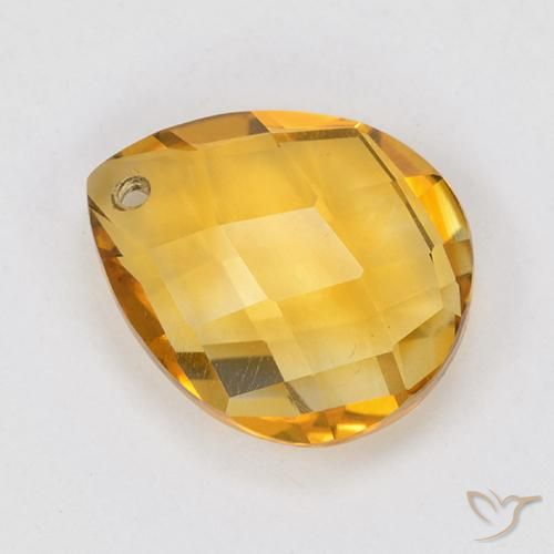 Citrino Arancio intenso-OroG naturale da 3.79 ct, Forma a pera, VVS-VS