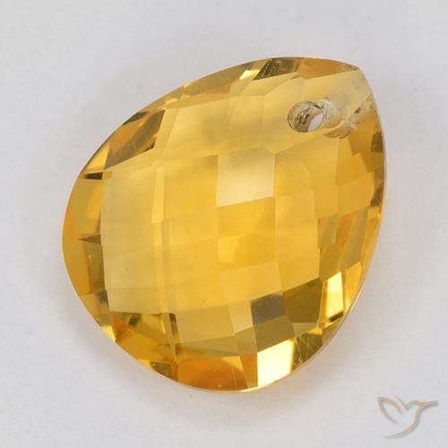 Citrino Arancio intenso-OroG naturale da 3.66 ct, Forma a pera, VVS-VS