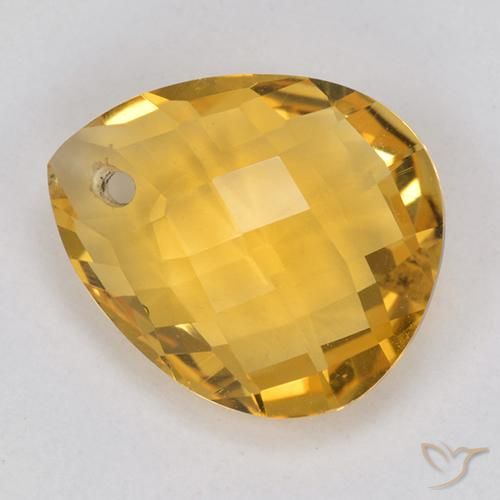 Citrino Arancio intenso-OroG naturale da 3.66 ct, Forma a pera, VVS-VS