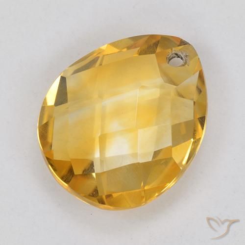 Citrino Dorato medio naturale da 3.60 ct, Forma a pera, VVS-VS