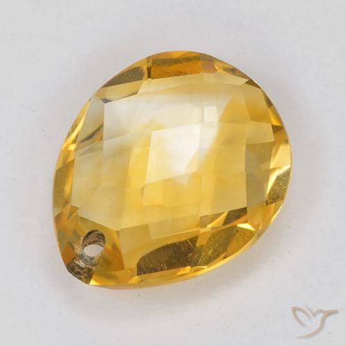 Citrino Dorato medio naturale da 3.60 ct, Forma a pera, VVS-VS
