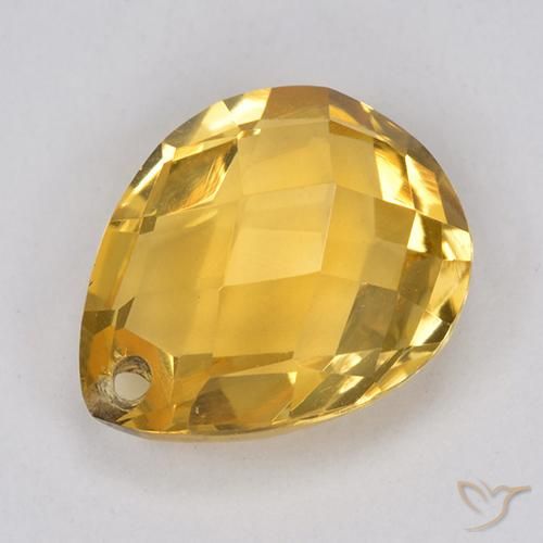 Citrino Arancio dorato naturale da 3.71 ct, Forma a pera, VVS-VS