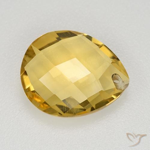 Citrino Dorato medio naturale da 3.65 ct, Forma a pera, VVS-VS