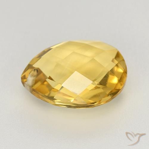 Citrino Dorato medio naturale da 3.65 ct, Forma a pera, VVS-VS