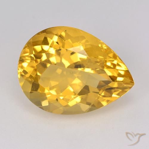 8.34ct Naturale Dorato Citrino, Forma a pera, VVS-VS