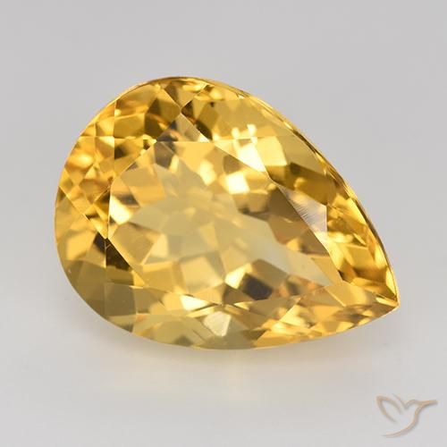 Citrino Dorato medio naturale da 8.81 ct, Forma a pera, VVS-VS