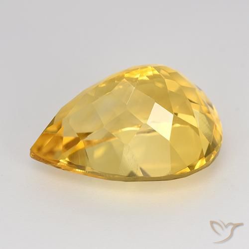 Citrino Dorato medio naturale da 8.81 ct, Forma a pera, VVS-VS