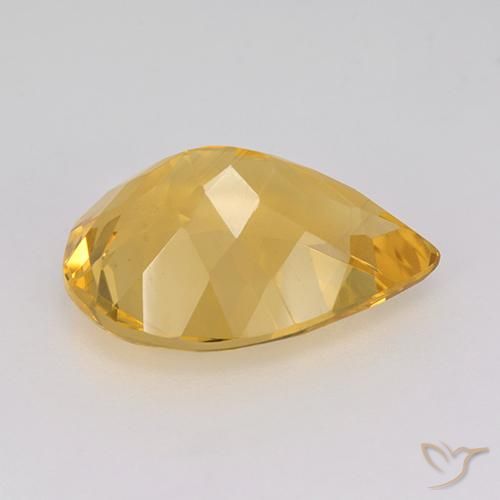 Citrino Arancio dorato naturale da 6.77 ct, Forma a pera, VVS-VS