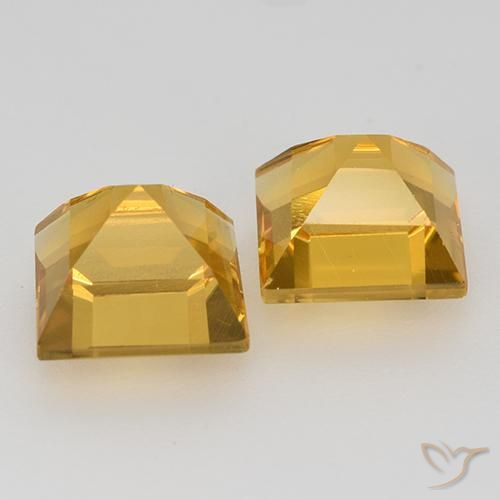 Gemme di Citrino Arancio Dorato Profondo naturale da 3.32 ct, Quadrato, VVS-VS