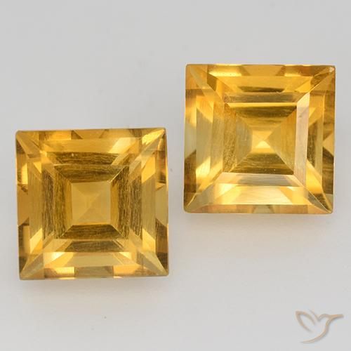 3.68ctw Naturale Dorato scuro Citrino, Quadrato, VVS-VS