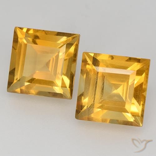 Gemme di Citrino Dorato scuro naturale da 3.68 ct, Quadrato, VVS-VS