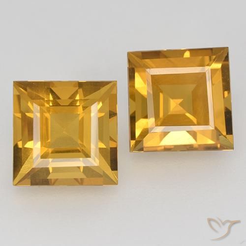 3.44ctw Naturale Arancio Dorato Profondo Citrino, Quadrato, VVS-VS