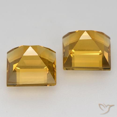 Gemme di Citrino Arancio Dorato Profondo naturale da 3.44 ct, Quadrato, VVS-VS