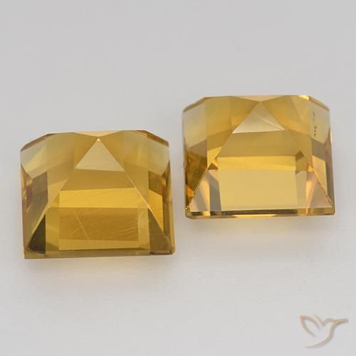 Gemme di Citrino Dorato scuro naturale da 3.32 ct, Quadrato, VVS-VS