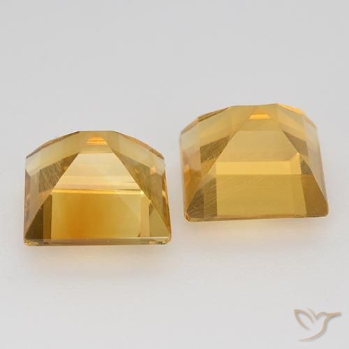 Gemme di Citrino Arancio-Oro naturale da 2.95 ct, Quadrato, VS