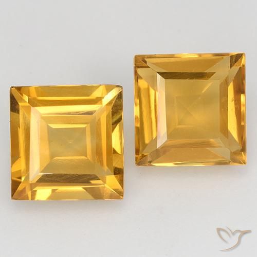 3.26ctw Naturale Arancio Dorato Profondo Citrino, Quadrato, VVS-VS